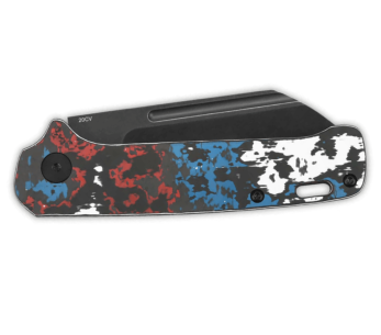 QSP Penguin 130SJF2 coltello pieghevole lama nera manico in carbonio multicolore 10,3 cm 2