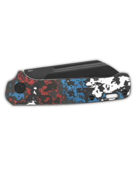 QSP Penguin 130SJF2 fällkniv svart blad mångfärgat kolfiberhandtag 10,3cm