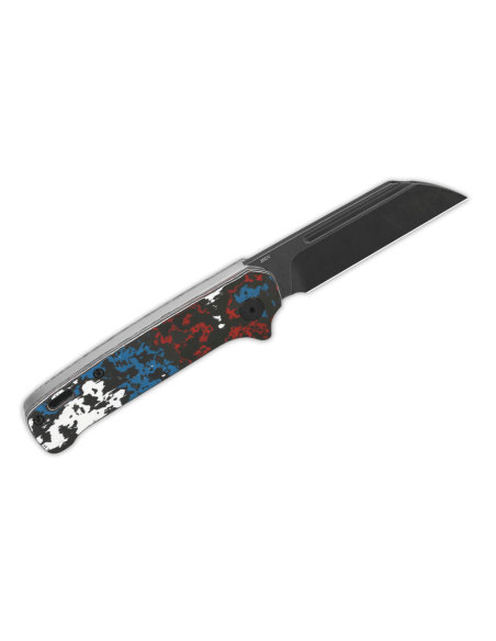 QSP Penguin 130SJF2 vouwmes zwart lemmet multicolor carbon handvat 10,3cm