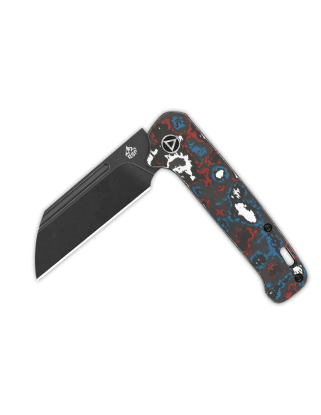 QSP Penguin 130SJF2 folding knife black blade multicolor carbon handle 10.3cm