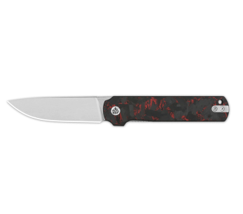 QSP Lark 144D fällkniv svart och röd kolfiber/G10-handtag 10,8cm