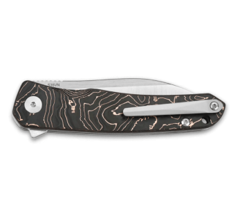 QSP Otter foldekniv 140B1 sort og bronze carbon/kobberhåndtag 9,6 cm 2