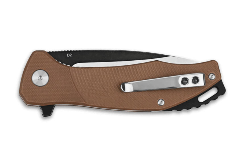 QSP Raven 122A foldekniv 11,4 cm med brunt G10-håndtak
