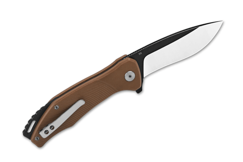 QSP Raven 122A coltello pieghevole 11,4 cm manico in G10 marrone