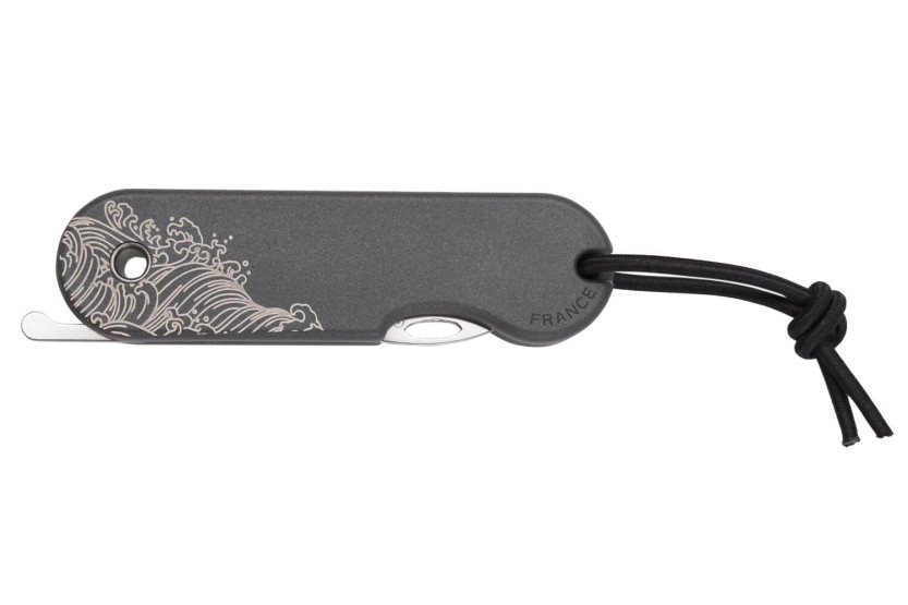 La Vague French Skult eco-responsible folding knife 10cm grey handle