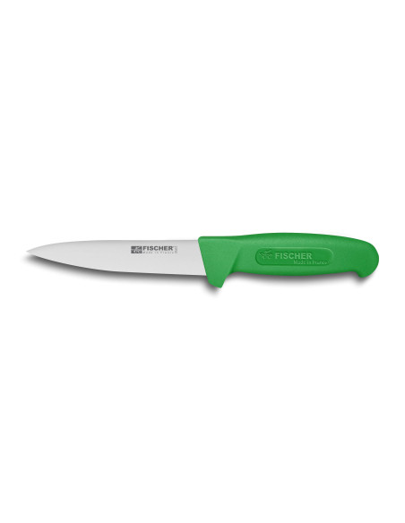 Cuchillo sangrador profesional Fischer 14cm mango sobremoldeado verde