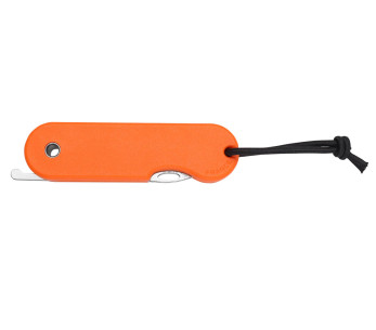 Skult Fransk ekologiskt ansvarsfull fällkniv Le Tatoué orange handtag 10cm 2