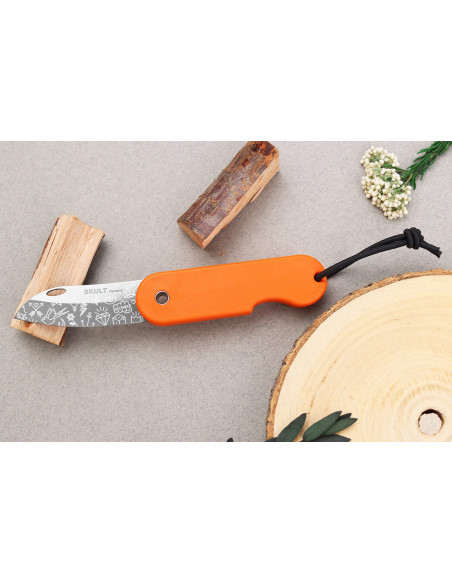 Skult Coltello pieghevole francese eco-responsabile Le Tatoué manico arancione 10 cm
