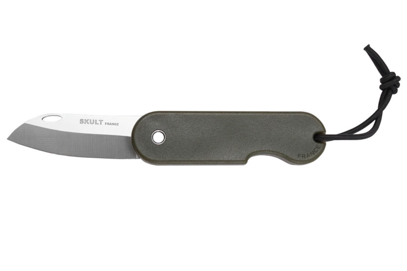 Skult French eco-responsible folding knife 10cm green handle