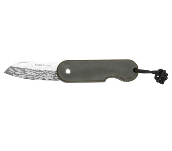 Skult Coltello pieghevole eco-responsabile francese Le Banc de Poissons manico verde 10 cm