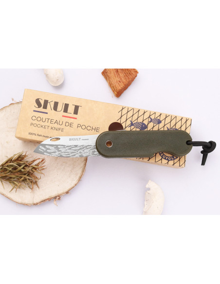 Skult Navaja francesa eco-responsable Le Banc de Poissons mango verde 10cm