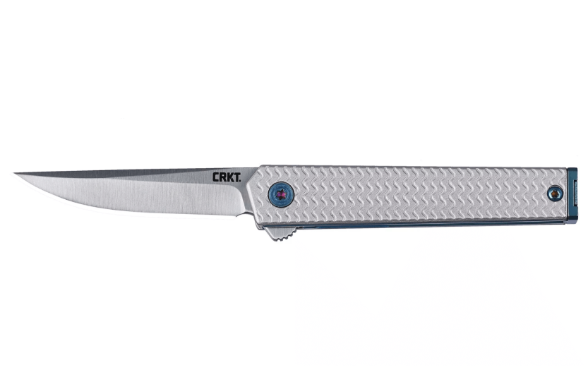 CRKT CEO Microflipper folding knife 8.25cm grey aluminium handle