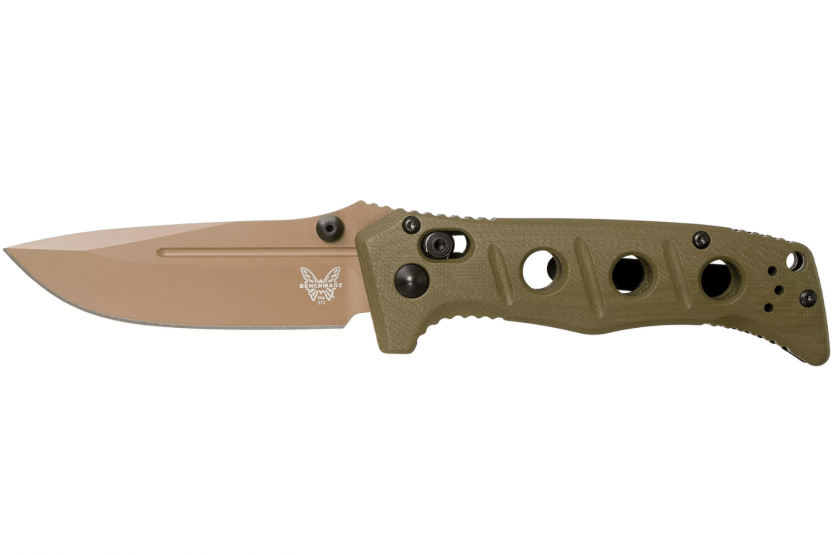 Benchmade Mini Adamas 273FE-2 fällkniv G10 khaki handtag 11cm