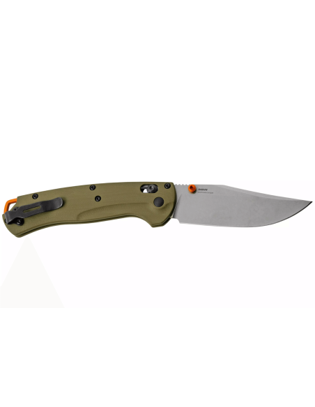 Faca dobrável Benchmade Taggedout 15536 verde com cabo G10 11,7 cm