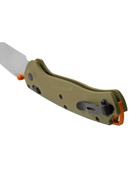 Faca dobrável Benchmade Taggedout 15536 verde com cabo G10 11,7 cm