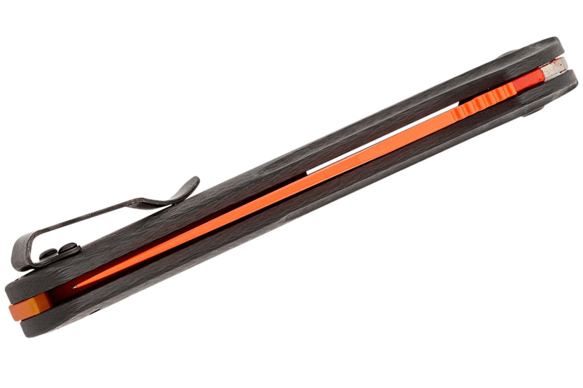 Benchmade Taggedout foldekniv 15535OR-01 orange klinge sort kulfiberhåndtag 11,7 cm