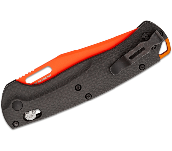 Coltello pieghevole Benchmade Taggedout 15535OR-01 lama arancione manico nero in fibra di carbonio 11,7 cm 2