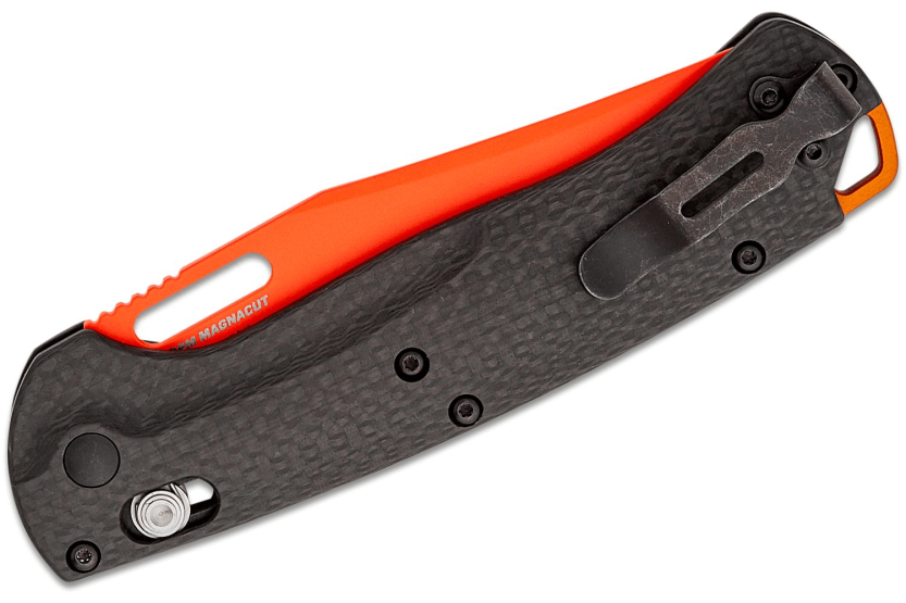 Benchmade Taggedout foldekniv 15535OR-01 orange klinge sort kulfiberhåndtag 11,7 cm