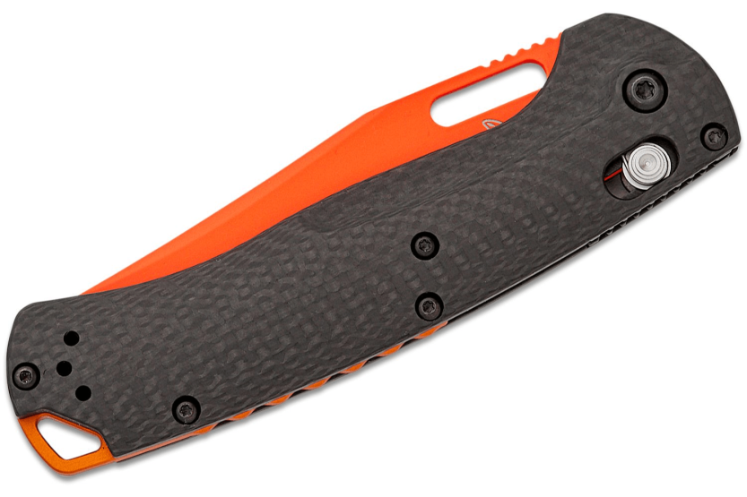 Benchmade Taggedout foldekniv 15535OR-01 orange klinge sort kulfiberhåndtag 11,7 cm
