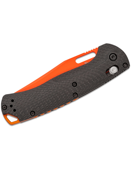 Benchmade Taggedout foldekniv 15535OR-01 orange klinge sort kulfiberhåndtag 11,7 cm