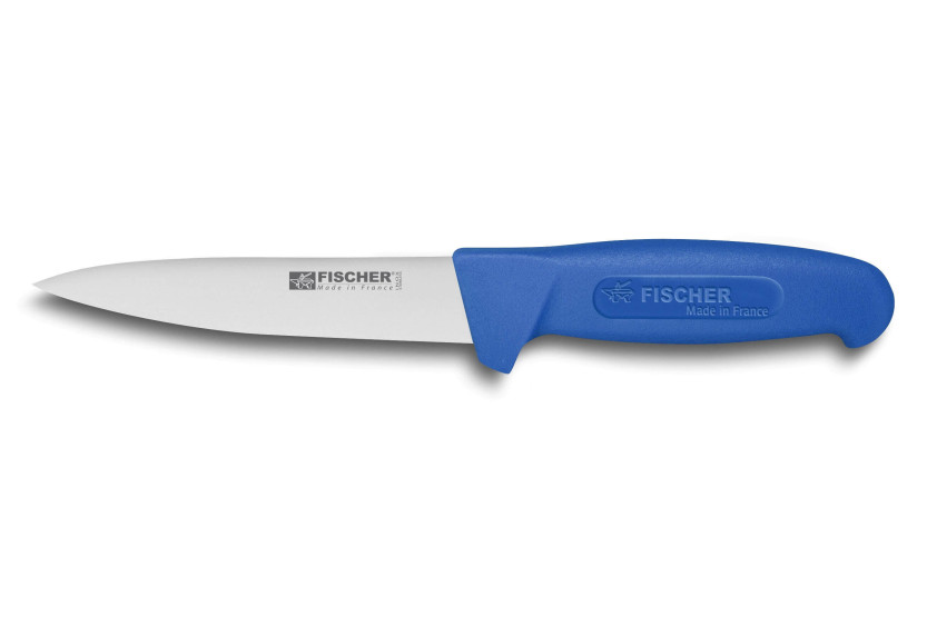 Faca de sangrar profissional Fischer 14cm cabo azul moldado