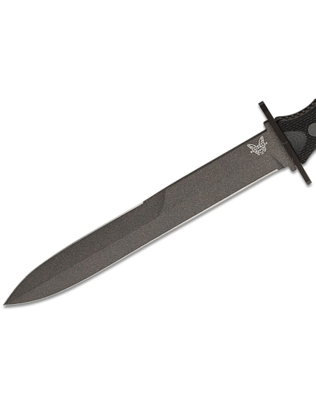 Benchmade SOCP 185BK veitsi 18cm ruostumattomasta teräksestä valmistettu terä musta G10-kahva tuppeen ja tuppi