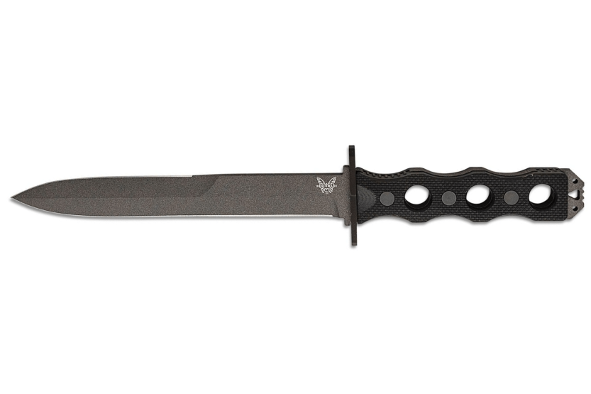 Faca Benchmade SOCP 185BK Lâmina de 18 cm em aço inoxidável, punho aberto em G10 preto com bainha