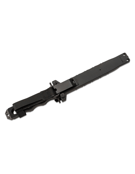 Benchmade SOCP 185SBK mes 18cm semi-gekant lemmet zwart G10 opengewerkt handvat met etui