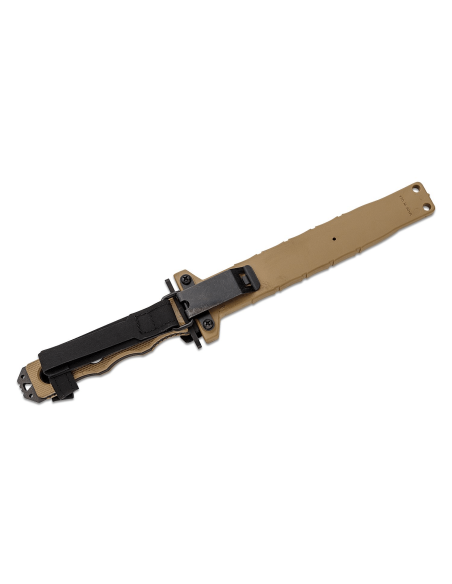 Benchmade SOCP 185SBK_1 kniv, 18 cm halvsaget blad, taupe G10 gjennombrutt håndtak med slire