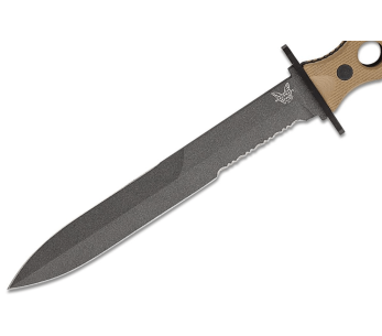 Benchmade SOCP 185SBK_1 veitsi, 18cm puolihammastettu terä, taupe G10 kahva ja tuppi, jossa on avoin kahva 2
