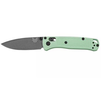 Canivete dobrável Benchmade Mini Bugout Sea Foam 533GY-06 lâmina preta 9,4 cm cabo em Grivory verde