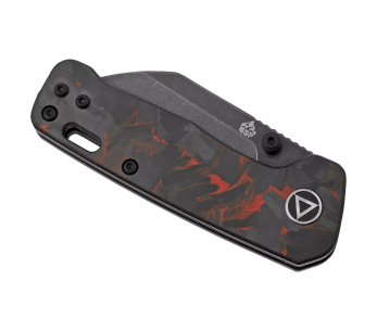 QSP Penguin Mini 130XSE2 foldekniv med karbonhåndtak og G10 svart og rød 8,2 cm 2