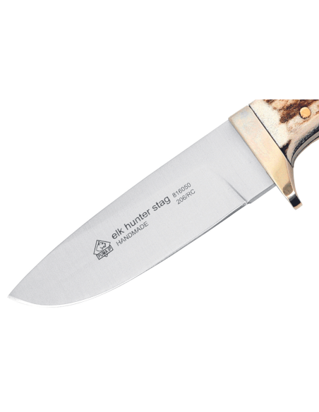 Faca de caça Puma IP Elk Hunter Stag 304410 lâmina 10,4cm cabo de chifre + bainha de couro