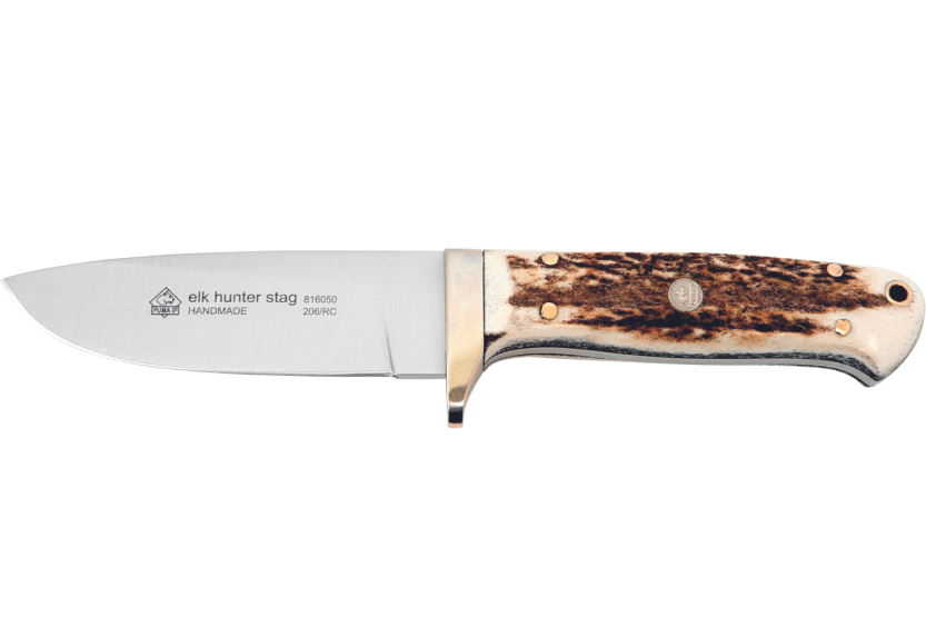 Faca de caça Puma IP Elk Hunter Stag 304410 lâmina 10,4cm cabo de chifre + bainha de couro