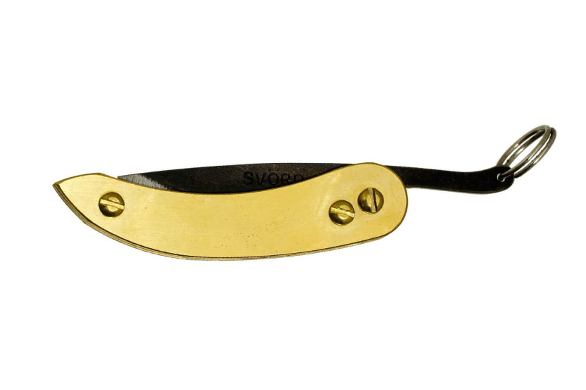 Faca dobrável Svord Peasant Micro Brass SVPKMB com cabo de latão de 8 cm
