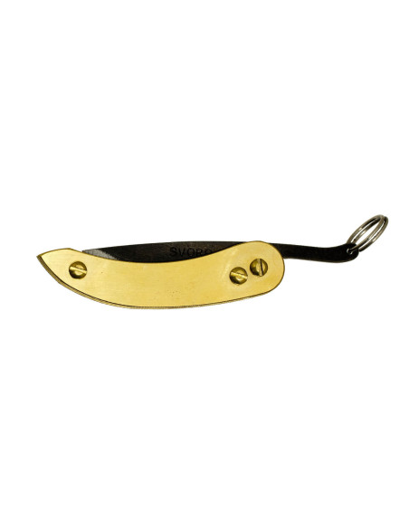 Faca dobrável Svord Peasant Micro Brass SVPKMB com cabo de latão de 8 cm