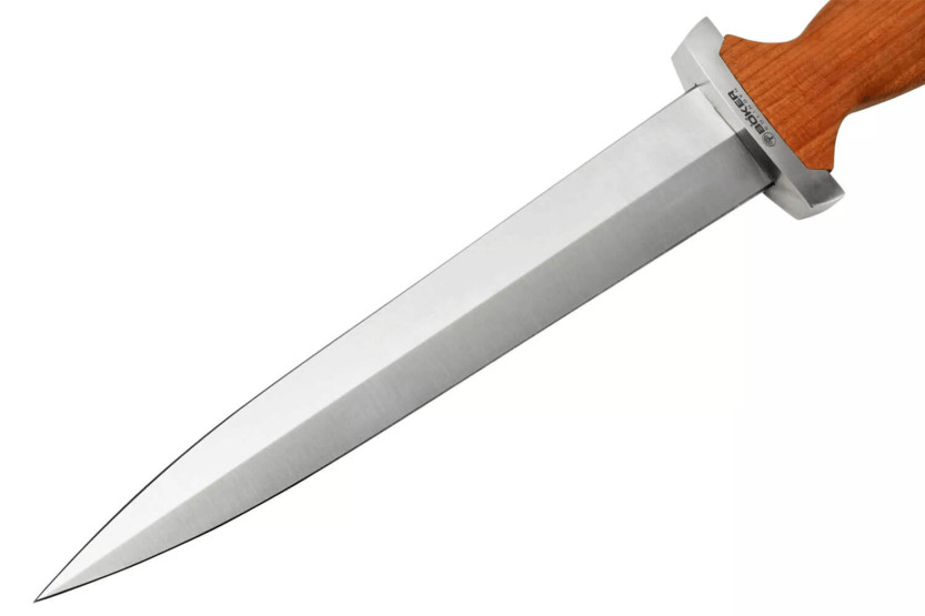 Böker Swiss Dagger Knife 121553 steel blade 21,9cm cherry wood handle + metal sheath