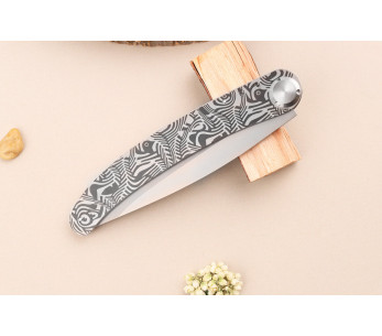 Le Coq Français Cuchillo plegable Tropical Corazón Rojo con mango de madera roja 11.5cm + funda 2