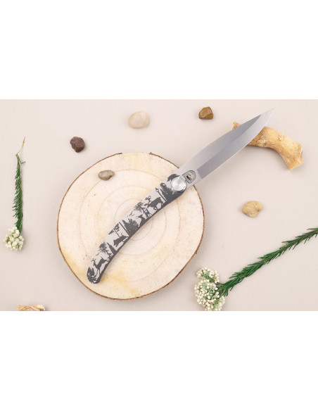Le Coq Français Forêt taittoveitsi 11.5cm violetti puukahva + tuppi