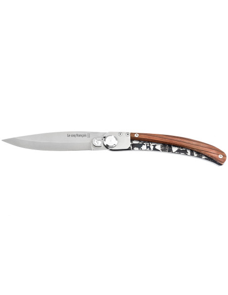 Le Coq Français Navaja plegable Forêt 11.5cm mango madera violeta + estuche