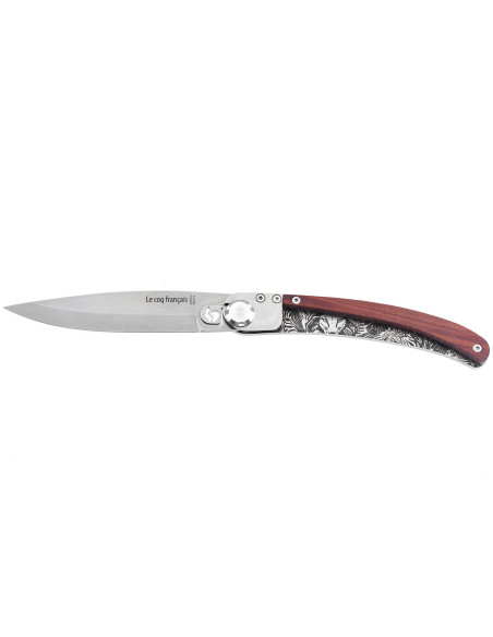 Le Coq Français Safari taittoveitsi Red Heart punainen puukahva 11.5cm + tuppi