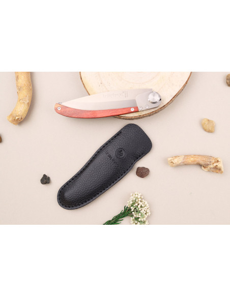 Le Coq Français Safari folding knife Red Heart red wooden handle 11.5cm + sheath