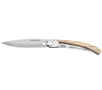 Navaja plegable Le Coq Français Nautic con mango de madera de olivo 11.5cm + funda