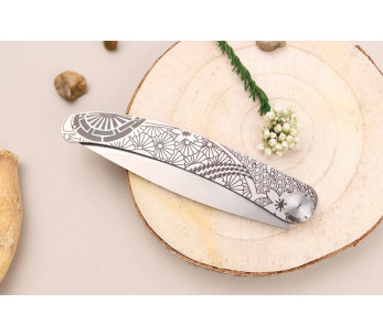 Le Coq Français Cuchillo plegable Tokio Corazón Rojo 11.5cm mango de madera roja + funda 2