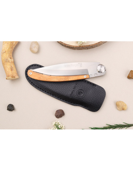 Le Coq Français Paris folding knife 11.5cm olive wood handle + case