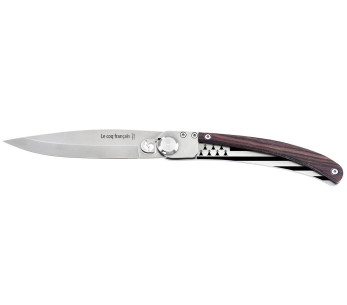 Cuchillo plegable Le Coq Français Brittany 11.5cm mango de madera violeta + funda