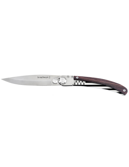 Klappmesser Le Coq Français Bretagne handgefertigt aus Veilchenholzgriff 11,5cm + Etui