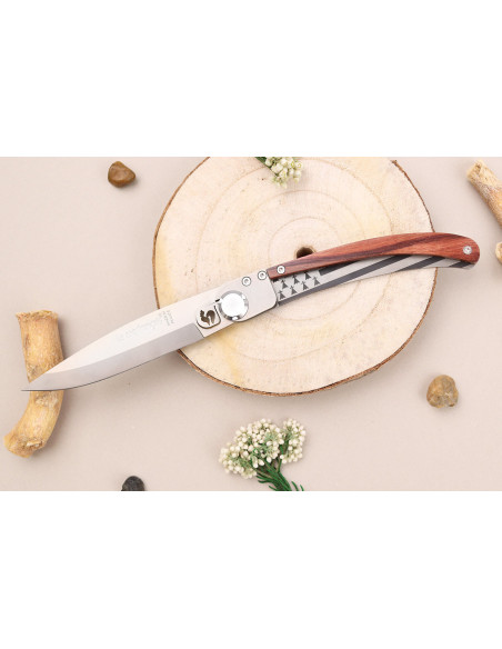 Le Coq Français Brittany folding knife 11.5cm violet wood handle + sheath