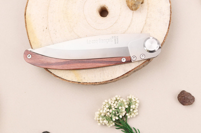 Le Coq Français Brittany folding knife 11.5cm violet wood handle + sheath