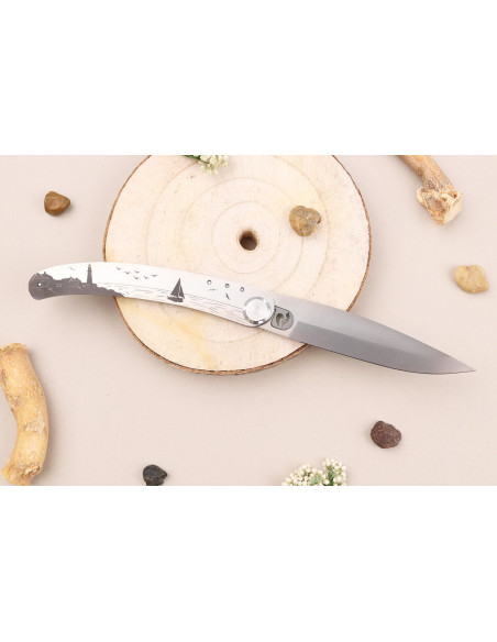 Cuchillo plegable Le Coq Français Brittany 11.5cm mango de madera violeta + funda